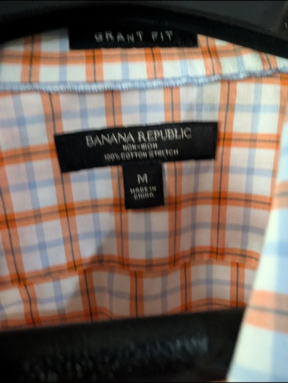 Banana Republic Orange and White Plaid Dress Shirt